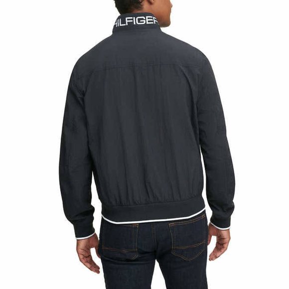BLACK Tommy Hilfiger Men's Bomber Jacket - Picture 6 of 7